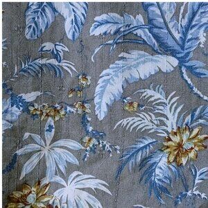 Vntg TOMMY BAHAMA Hawaiian Men's Silk Shirt XXL BLUE & GRAY Palm Trees